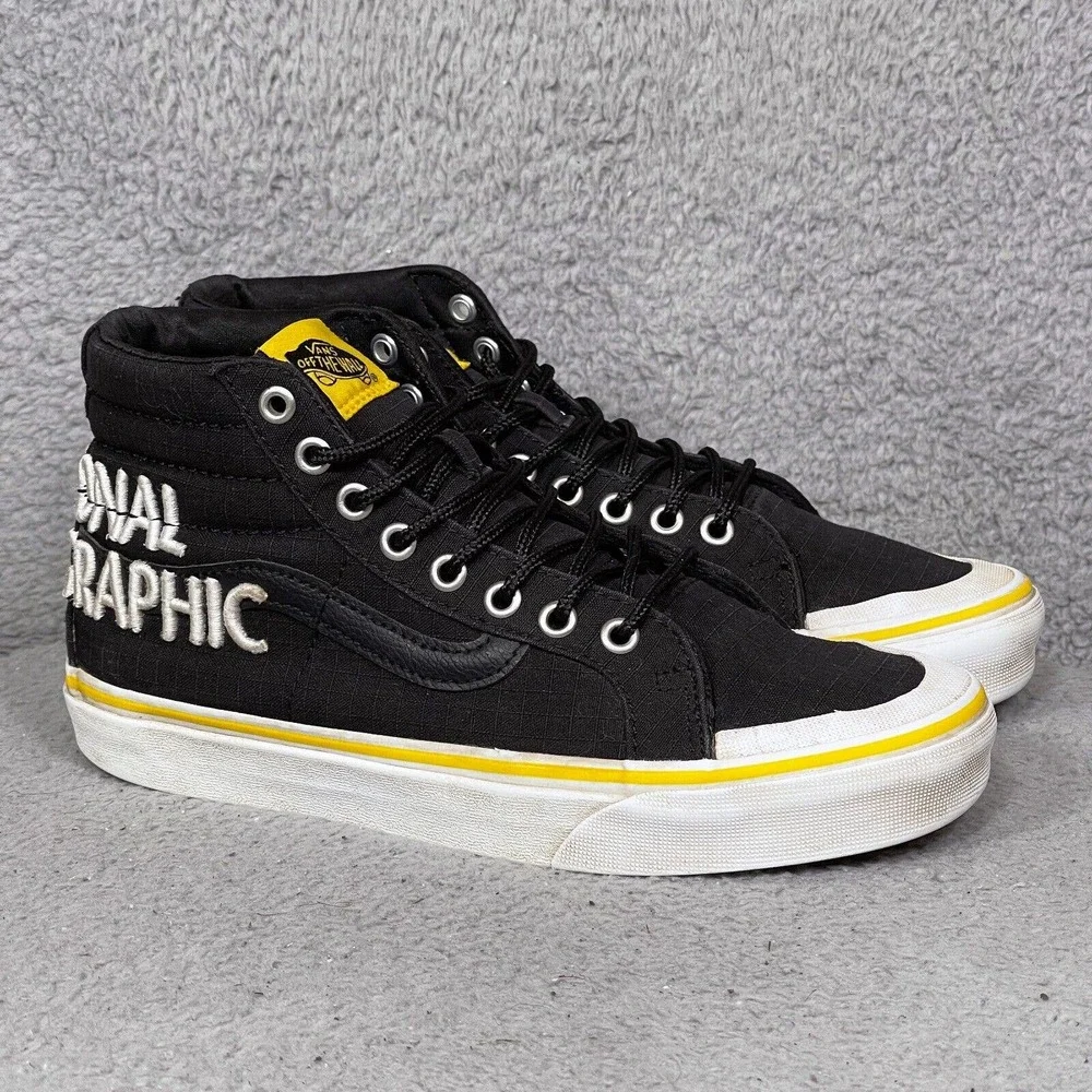 Vans X National Geographic Sk8-Hi Reissue 138 Womens Size 8 Sneakers Shoes Black